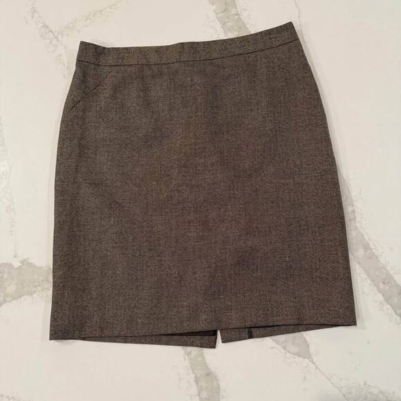 Ann Taylor Tweed Wool Blend Career Pencil Skirt Women’s 10P Brown Lined Corpcore - Picture 1 of 7
